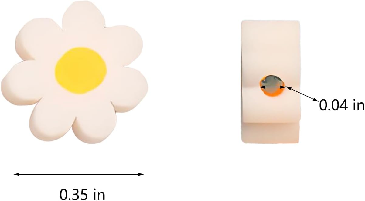 120Pcs Daisy Beads for Jewelry Making White Flower Shaped Glass Beads with Hole Small Beaded Floral Charms and Spacer Beads for Bracelets Necklace Earrings and DIY Crafts Accessories - Image 2