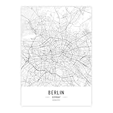Petra Pan Städteposter Berlin in schwarz-weiß · Wandbild 