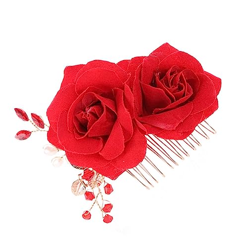 BELLIFFY バラ ヘアコーム ブライダル ヘッドドレス 花飾り 結婚式用 髪飾り パーティーにも