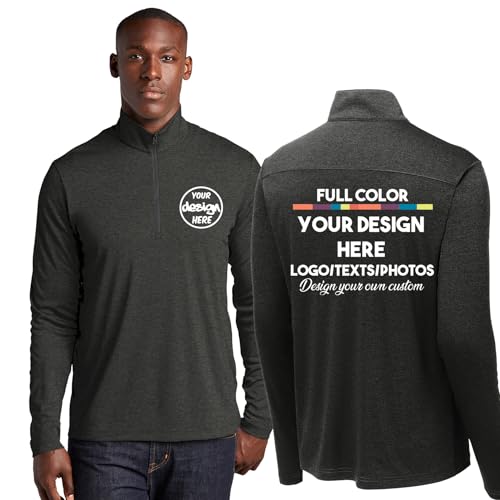 INK STITCH Men St469 Custom printing Front and Back Personalized Endeavor Half Zip Up Pullover2
