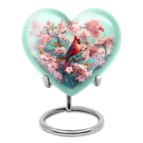 Image of Cardinal Bird Urn - Small Urn for Human Ashes Adult Female - Deecorative Burial Urns - Funeral Urns for Ashes Adult Male - 3 Inch