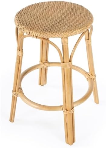Butler Specialty Company Tobias Rattan Round 24" Counter Stool - Natural