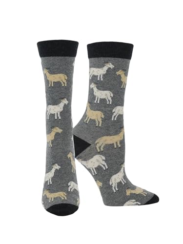 WHD Goat Crew Socks for Women & Men | Charcoal Medium | 1-Pack