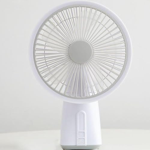 Image of RAXHOL ๐ inch ๐๐ง๐๐ก Rechargeable Desktop Mini ๐๐ฌ๐๐ข๐ฅ๐ฅ๐๐ญ๐ข๐ง๐ ๐
๐๐ง with ๐๐๐ Lighting | High Speed Rechargeable Table Fan for Home | ๐ ๐๐ฉ๐๐๐ Portable fan for Kitchen Home (Greyest)