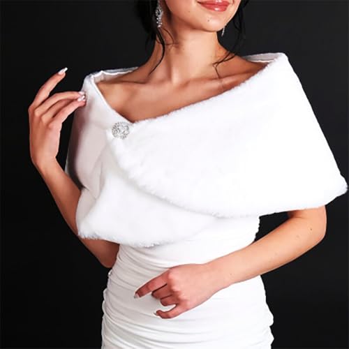 Faux Fur Shawl Wedding Faux Fur Wrap Bridal Faux Fur Stole Fur Scarf for Bride and Bridesmaids2