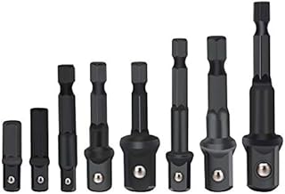 Drill Socket Adapter for Impact Driver with Hex Shank to Square Socket Drill Bits Bar Extension Set 8 Pieces