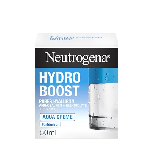 Neutrogena Hydro Boost Aqua Creme, Testsieger, parfümfreie Gesichtscreme mit Hyaluronsäure, Aminosäuren, Elektrolyten und Ceramiden, intensive Gesichtspflege für glatte und geschmeidige Haut 50 ml