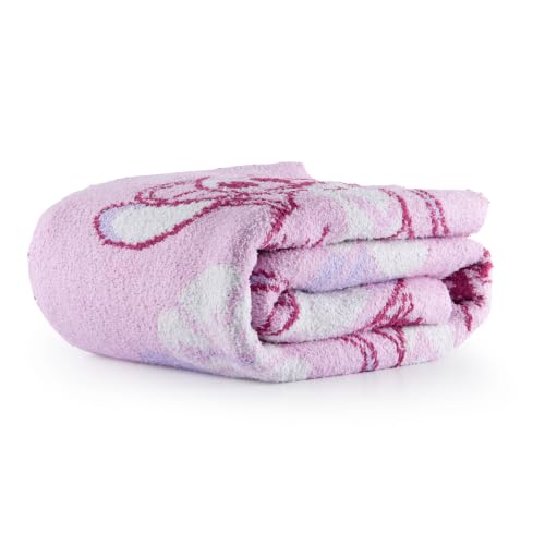 Image of Jay Franco Kids Feather Knit Blanket - 50 inch x 60 inch Inch Soft & Cozy Plush Throw for Bedroom & Couch Decor, Official Licensed Product, Pink - Lilo and Stitch