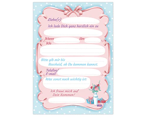 Junapack Lot de 12 cartes d'invitation pour anniversaire d'enfant fille Ballerine avec 12 enveloppes et 12 sachets… - Image 5