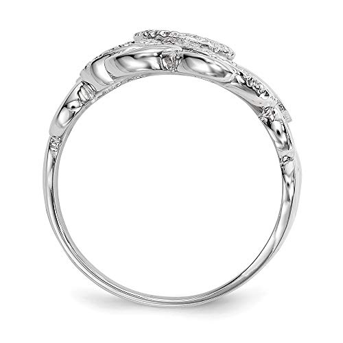 Fashion Ring Band 925 White Sterling Silver Women's Flat Textured2