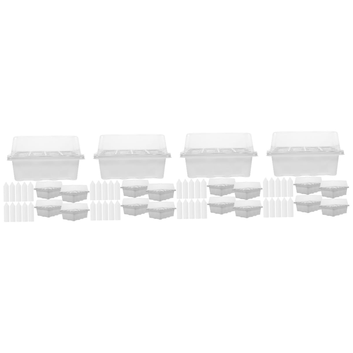 BESPORTBLE 4sets Vassoi per Germinazione Coperchio Kit di Terriccio per Piantine Pet e Accessori per Giardinaggio Adatti per Casa e Giardino