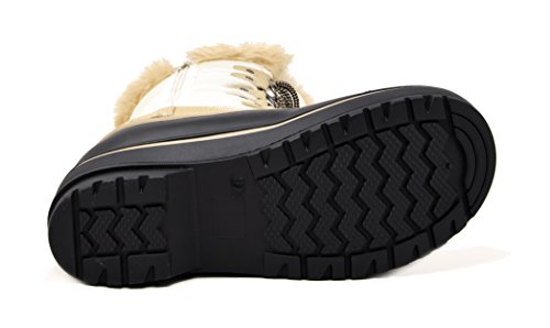 DREAM PAIRS DREAM PAIRS Women's Snow Boots,Size 12,Beige/white,DP-CANADA