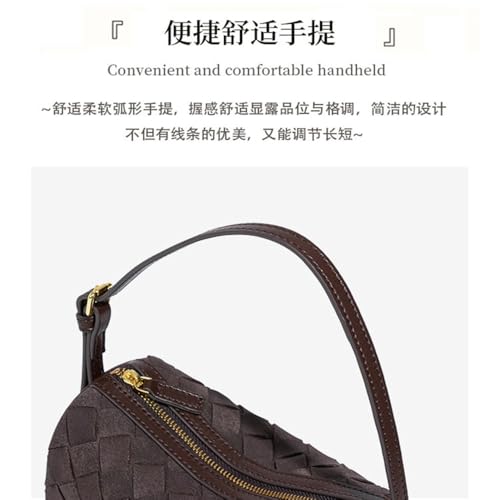 lazy casual versatile niche frosted leather woven hand-held pillow bag woven bag3