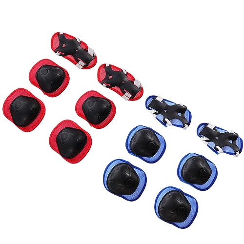 BESPORTBLE 4 Sets Sports Riding Elbow Pads Hand Protection Pads Boys and Girls Wrist Elbow Protectors Impact Resistant Ventilated Comfortable Adjustable Size