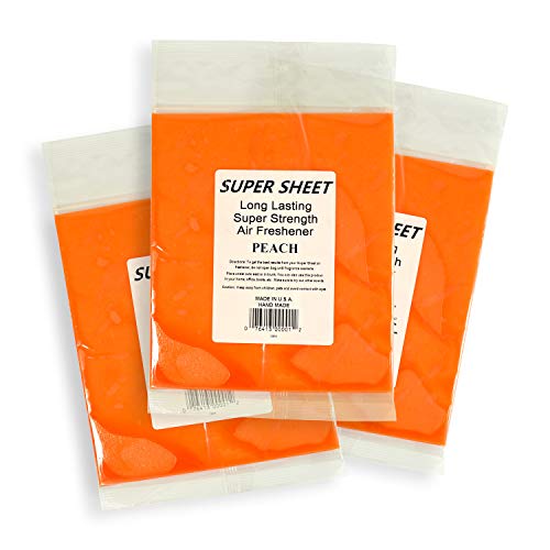 Image of Super Sheet Large (8 inchx7 inch) Under Seat Car Air Freshener, 3-PACK (Peach)