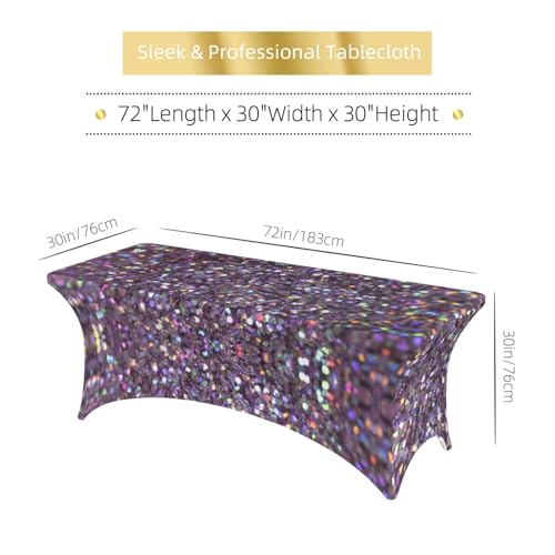 Housse de table extensible pailletée anti-pli EdWal buffet rectangulaire - 7