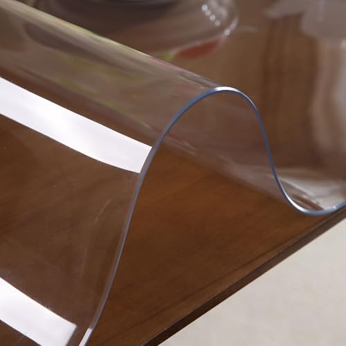 Mantel Transparente de lámina de Aluminio de 1,5 mm y 2 mm, Impermeable y Lavable, a Prueba de Polvo, sin Olor y con Esquinas Redondeadas (Grosor: 2 mm, 80 x 100 cm)