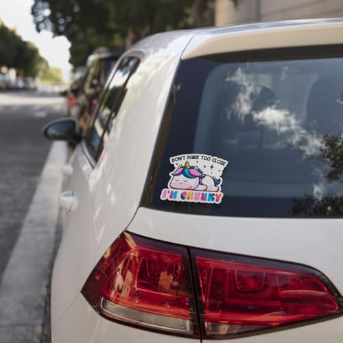 Image of 3 Pcs Don't Park Too Close I'm Chunky Sticker, Dont Park Too Close Im Chunky Car Sticker, Don't Park Too Close I'm Chunky Car Decal Funny Chunky Stickers for Car Truck Laptop Phone Helmet 5 inch (C2)