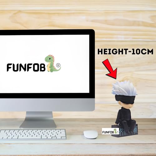 Image of FUNFOB Jujutsu Kaisen Gojo Action Figure Height -10cm Collectible PVC Multicolour | Small Gojo with Mask on Box