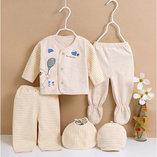 Fancy Walas Presents New Born Baby Winter Wear Keep Warm Baby Clothes 5Pcs Sets Cotton Baby Boys Girls Unisex Baby Fleece/Falalen or Flannel Suit Infant Clothes First Gift