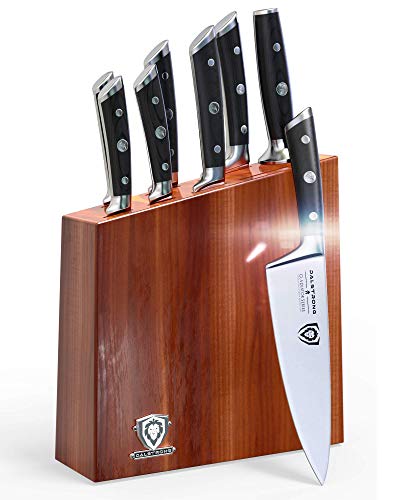 The Gladiator Series Elite 8-Piece Knife Block Set Bundled With The Dalstrong Premium, Extra-Large Whetstone Kit - #6000/#1000 Grit With Stand #TOP1
