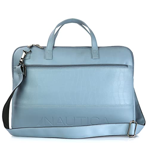 Image of Nautica Padded Laptop Sleeve Stylish Leatherette Bag | Waterproof Protective Cover with Handle & Detachable Sling Strap | Compact and Comfortable for Travelling | Suitable up to 15.6 Inch Laptop