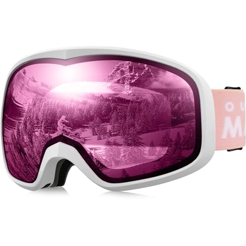 OutdoorMaster Owl Ski Goggles OTG, Snow Snowboard Goggles for Men Women Youth, Anti-Fog, 100% UV Protection