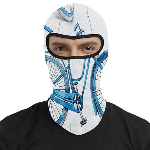 Pasamontaña térmico para hombre y mujer, máscara facial azul estampada para bicicleta, motocicleta, esquí y clima frío miniatura 2