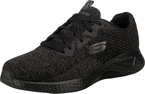 Skechers Men's Solar Fuse Kryzik Trainers, Black Black Mesh Synthetic Black Trim Bbk, 10 UK