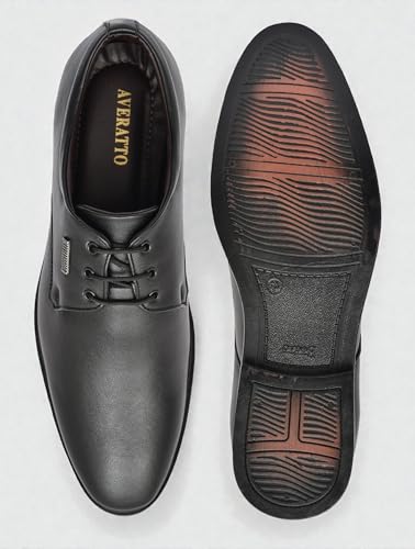 Image of Derby Shoes with Lace-Up Closure, Synthetic Upper, Airmix Sole, Black, Lightweight, Classic Formal Style for Men