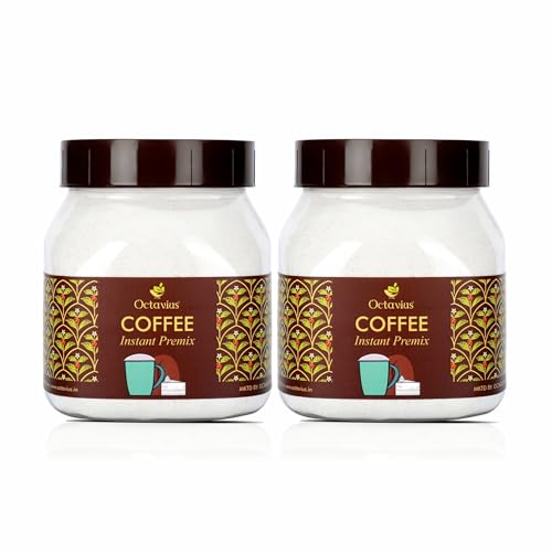 Image of Octavius Instant Coffee Premix - 500 Gm Jar (Pack of 2) | 1 Min 3 In 1 Sachets | Hot & Cold | Instant Cappuccino - 1 Kg Jar
