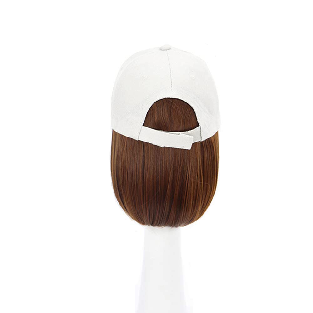 23cm Bob Wigs Capdo Shorty Hat White Attatchment Headwear for Women Synthetic Hair Instant Style Wig Hairpiece Light Brown Hair