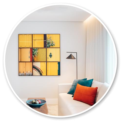 Image of Oruii White Round Mirror 30 inch, Large White Circle Mirror Metal Frame, Large Circular Mirrors for Living Room, Dining Room, Entryway, Hallway, Foyer, Bathroom, Wall