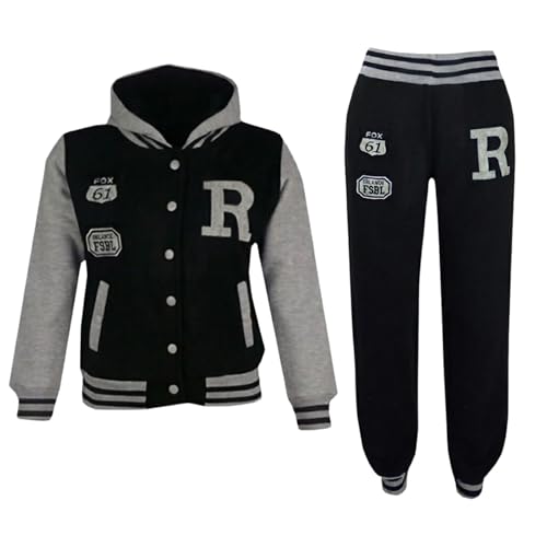 Survêtement de baseball noir idéal pour le jogging des filles et garçons