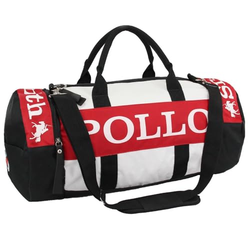 Mala Esportiva Pollo Unissex, 50 x 30 x 30 cm, Bolsa de Viagem em Nylon com Alça Dupla e Transversal, Preta (Preto)