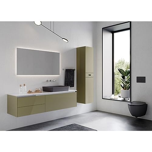 Furni24 Spülrandloses Wand-WC mit Toilettendeckel, integrierten Ventil Hänge Dusch Wc Taharet Bidet Taharat Intimdusche inkl. Slim Soft-Close Deckel, Hänge-WC, Anthrazit - 3