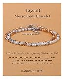 Morse Code Bracelets for Teens Women Gifts for Friend BFF Funny Inspirational Fashion Trendy Silk Wrap Bracelet Encouragement Jewelry A True Friendship Is A Journey Without An End