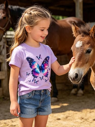 Image of Funnycokid Little Girls T Shirt for Toddler 3-7 Years Kids Tee Graphic Short Sleeve Clothes Tops