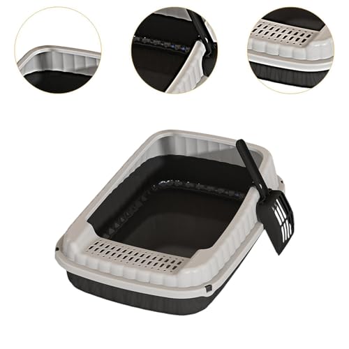 Caja sanitaria para gatos con borde abierto y pala negra miniatura 3