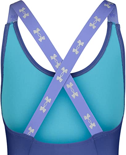 Under Armour Girls' One Piece Swimsuit, Deep Periwinkle Logo #TOP1