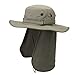 Price comparison product image Decentron Unisex Quick Drying UV Protection Outdoor Sun Hat with Flap Neck Cover Foldable Fishing Cap Grey