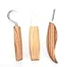Produktbild Edelstahl Holzschnitzmesser, 3PCS Holz Skulptur Schnitzen, Holzschnitzerei Haken Messer Rechtshänder Löffel Schnitzwerkzeuge Grundlegendes gekrümmtes Messer für Schnitzlöffel Schalen Kuksa und Tassen