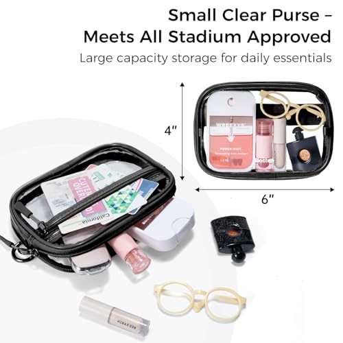 Image of Tiostep Clip and Go Strap for Phone with Wallet Crossbody Phone Lanyard and Detachable 4.5 x 6.5 Small Clear Bag for Stadium Events and Concert