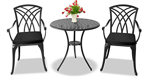 Homeology-OSHOWA-Set-da-bistrot-in-alluminio-pressofuso-resistente-alle-intemperie-colore-Nero