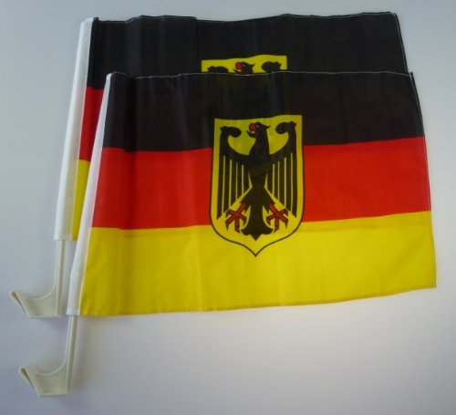 Lot de 2 Drapeaux de Voiture BRD Aigle Fédéral Allemand