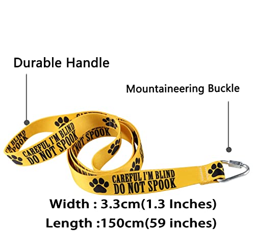 Visual Impairment Dog Leash - Careful I'm Blind, Do Not Spook - Walking Training Leash for Pet Owners (Careful I'm Blind-YE) - Image 2