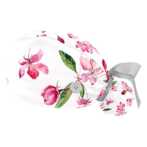 Casquettes de travail en tissu respirant rose et ajustable pour hommes et femmes