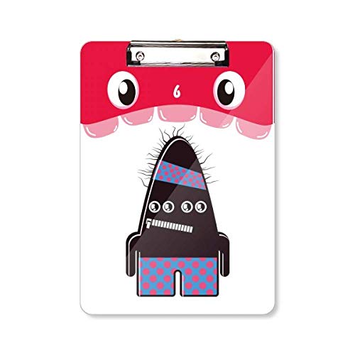 Porte-bloc A4 Alien et Universe avec motif bouche de monstre noir pour l'organisation de bureau