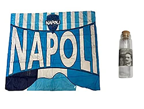 Drapeau VESUVIO Bleu 150x100 cm avec sa bouteille d'air de Naples en verre pour fête