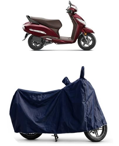 Image of Shield Heavy Duty Scooty Cover for Honda Activa 125 | All-Season, Tear-Proof Fabric | with Side Mirror Pocket & Buckle Belt | Honda Activa 125 Scooty Cover (Blue)